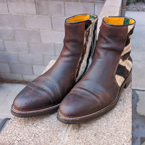 Arno Bliskavka in C.F. Stead Polo Brown Unicorn Elk & Zebra Hair On Hide
