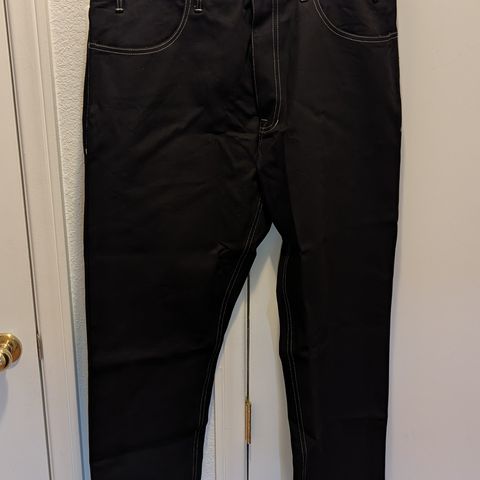 View photo of Luxire Hiroshi Kato Black Overdyed Jeans in 13 Oz