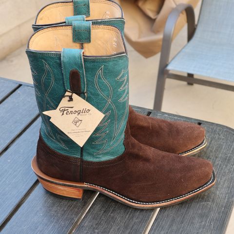 Fenoglio South Texas Tack Exclusive in Nicotine Roughout With Distressed Turquoise