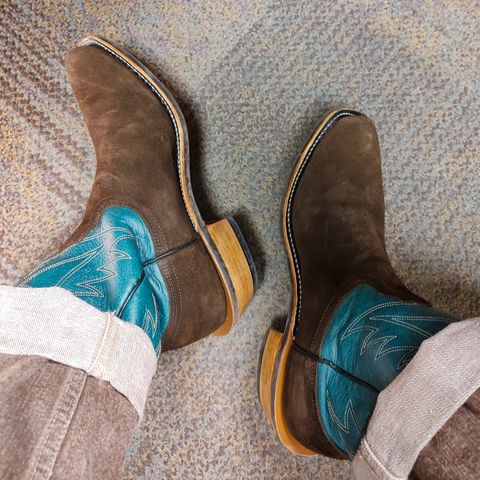 Fenoglio South Texas Tack Exclusive in Nicotine Roughout With Distressed Turquoise