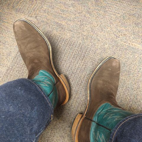 Fenoglio South Texas Tack Exclusive in Nicotine Roughout With Distressed Turquoise