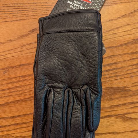 View photo of First Manufacturing Company Men's Motorcycle Gloves in Black Deerskin