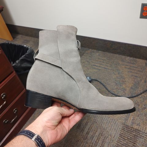 View photo of The Last Shoemaker Jodhpur in Grey Suede