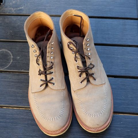 View photo of Quan Shoemaker Moc Toe in Canvas Kudu