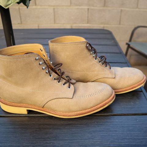 View photo of Quan Shoemaker Moc Toe in Canvas Kudu