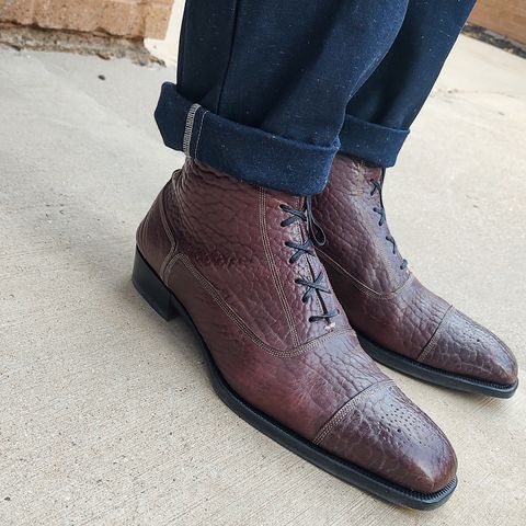 Ichigo Ichie Vintage Boots in Horween Color 8 Montana Bison