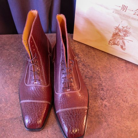Ichigo Ichie Vintage Boots in Horween Color 8 Montana Bison