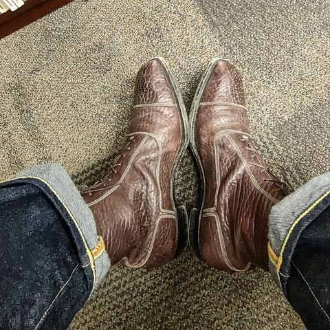 Ichigo Ichie Vintage Boots in Horween Color 8 Montana Bison