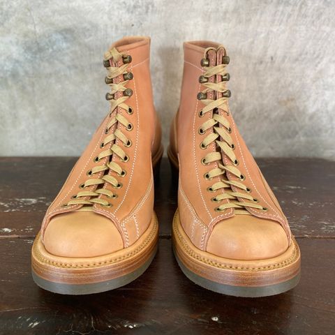 Flame Panda Monkey Boot in Tochigi Natural Cowhide & Maryam Natural Horsebutt