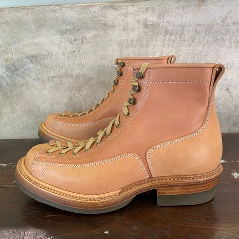 Flame Panda Monkey Boot in Tochigi Natural Cowhide & Maryam Natural Horsebutt