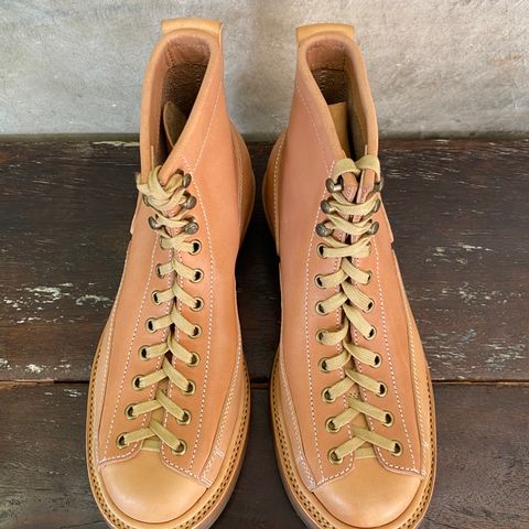 Flame Panda Monkey Boot in Tochigi Natural Cowhide & Maryam Natural Horsebutt
