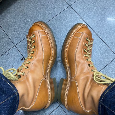 Flame Panda Monkey Boot in Tochigi Natural Cowhide & Maryam Natural Horsebutt