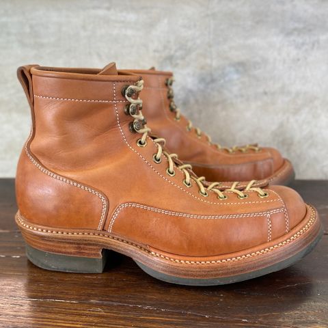 Flame Panda Monkey Boot in Tochigi Natural Cowhide & Maryam Natural Horsebutt