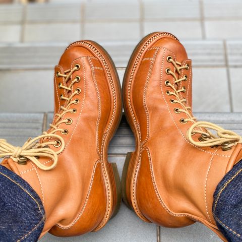 Flame Panda Monkey Boot in Tochigi Natural Cowhide & Maryam Natural Horsebutt