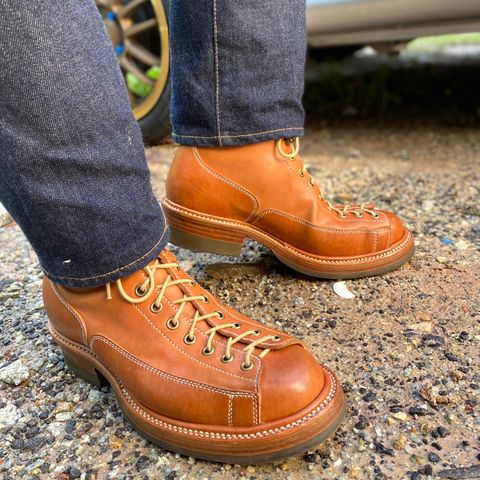 Flame Panda Monkey Boot in Tochigi Natural Cowhide & Maryam Natural Horsebutt