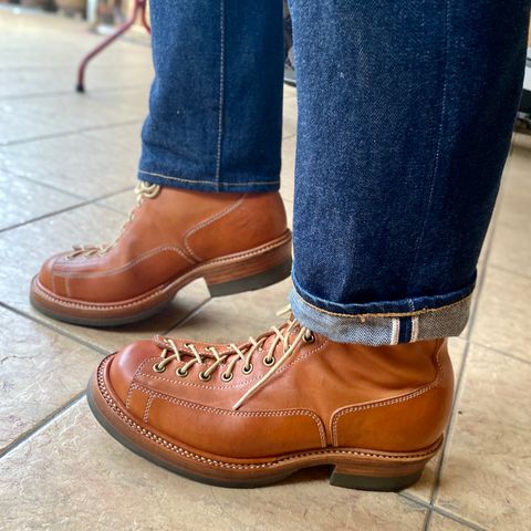 Flame Panda Monkey Boot in Tochigi Natural Cowhide & Maryam Natural Horsebutt