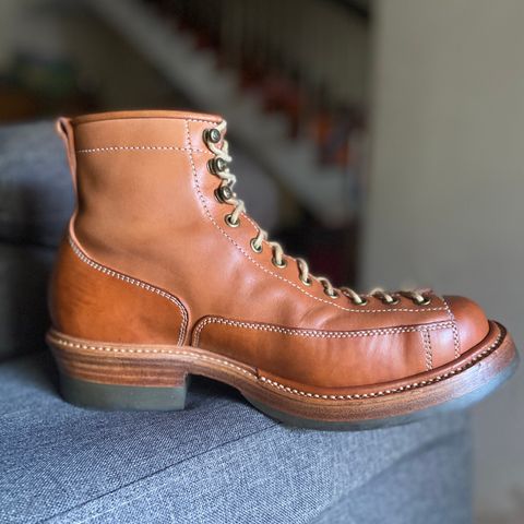Flame Panda Monkey Boot in Tochigi Natural Cowhide & Maryam Natural Horsebutt