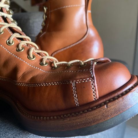 Flame Panda Monkey Boot in Tochigi Natural Cowhide & Maryam Natural Horsebutt