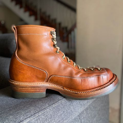 Flame Panda Monkey Boot in Tochigi Natural Cowhide & Maryam Natural Horsebutt