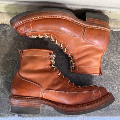 Flame Panda Monkey Boot in Tochigi Natural Cowhide & Maryam Natural Horsebutt