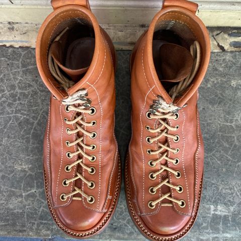 Flame Panda Monkey Boot in Tochigi Natural Cowhide & Maryam Natural Horsebutt