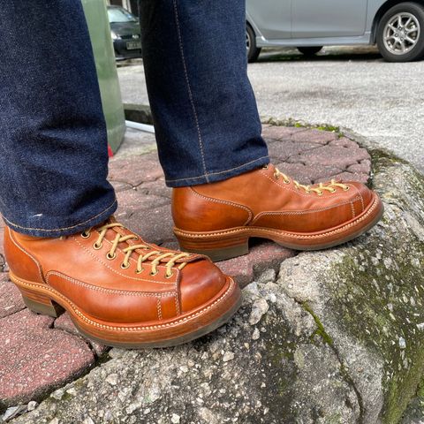 Flame Panda Monkey Boot in Tochigi Natural Cowhide & Maryam Natural Horsebutt