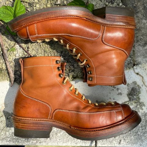Flame Panda Monkey Boot in Tochigi Natural Cowhide & Maryam Natural Horsebutt