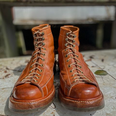 Flame Panda Monkey Boot in Tochigi Natural Cowhide & Maryam Natural Horsebutt