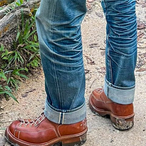 Flame Panda Monkey Boot in Tochigi Natural Cowhide & Maryam Natural Horsebutt