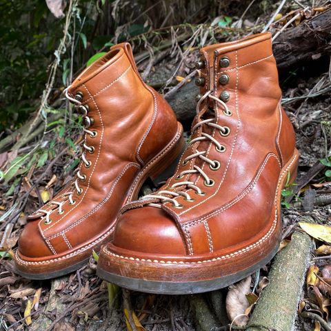Flame Panda Monkey Boot in Tochigi Natural Cowhide & Maryam Natural Horsebutt
