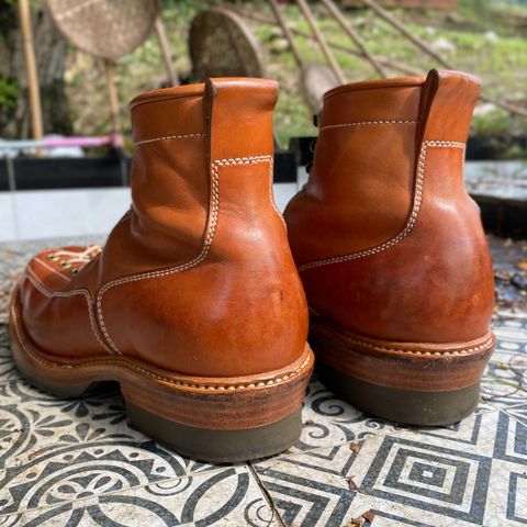 Flame Panda Monkey Boot in Tochigi Natural Cowhide & Maryam Natural Horsebutt