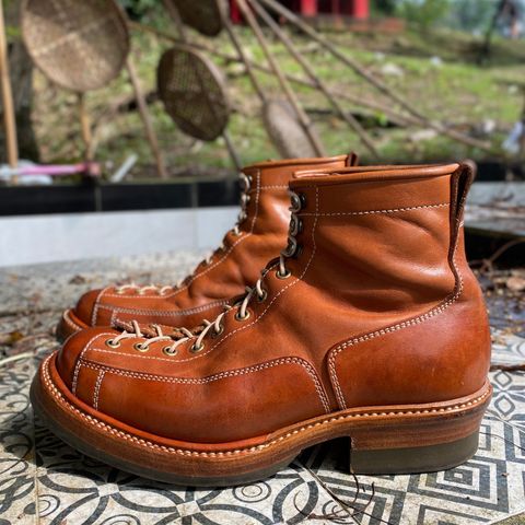 Flame Panda Monkey Boot in Tochigi Natural Cowhide & Maryam Natural Horsebutt