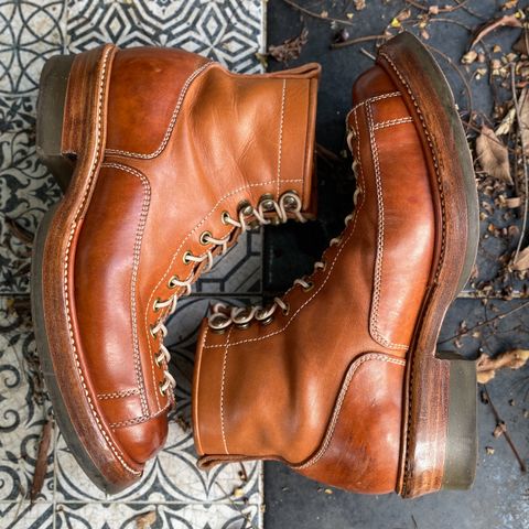 Flame Panda Monkey Boot in Tochigi Natural Cowhide & Maryam Natural Horsebutt