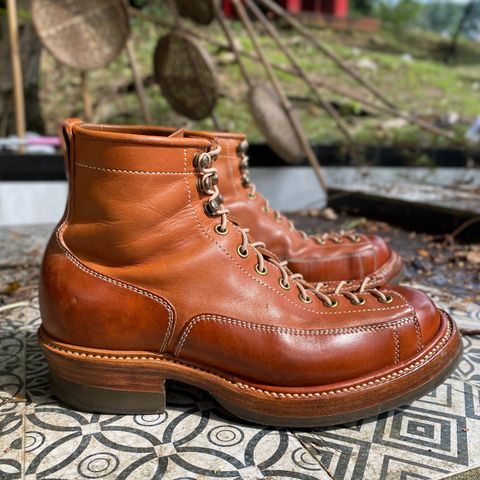 Flame Panda Monkey Boot in Tochigi Natural Cowhide & Maryam Natural Horsebutt