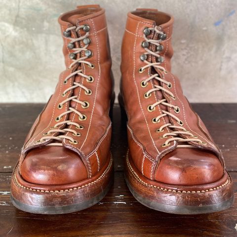 Flame Panda Monkey Boot in Tochigi Natural Cowhide & Maryam Natural Horsebutt
