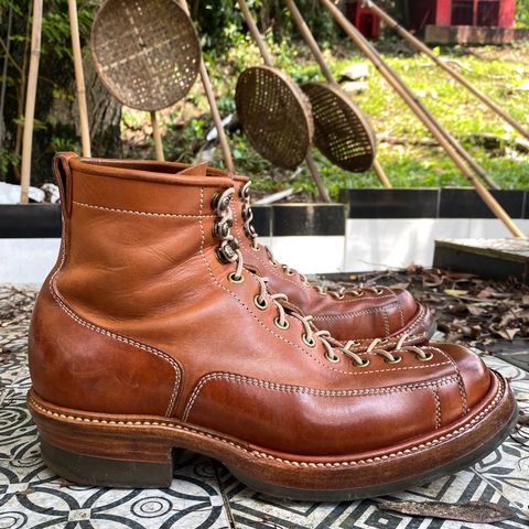 Flame Panda Monkey Boot in Tochigi Natural Cowhide & Maryam Natural Horsebutt