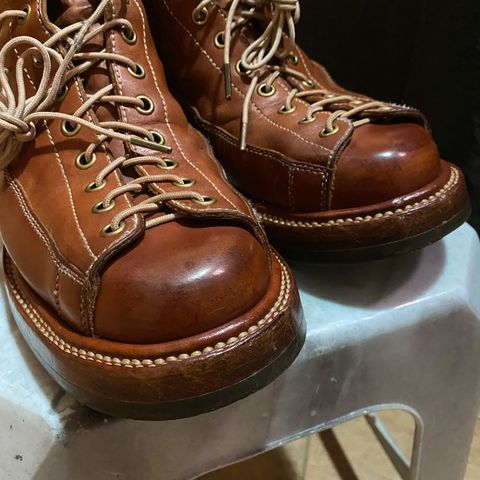 Flame Panda Monkey Boot in Tochigi Natural Cowhide & Maryam Natural Horsebutt