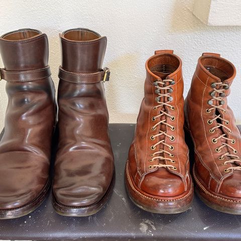 Flame Panda Monkey Boot in Tochigi Natural Cowhide & Maryam Natural Horsebutt