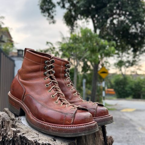 Flame Panda Monkey Boot in Tochigi Natural Cowhide & Maryam Natural Horsebutt