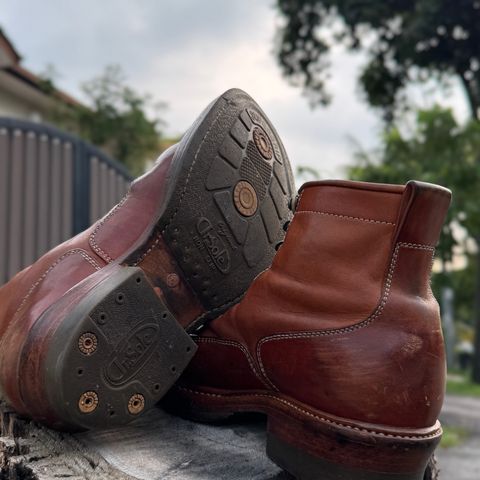 Flame Panda Monkey Boot in Tochigi Natural Cowhide & Maryam Natural Horsebutt