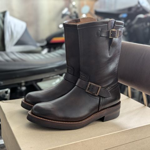 Motor Engineer Boots in Motor / Brown Hand-Dyed Calfskin