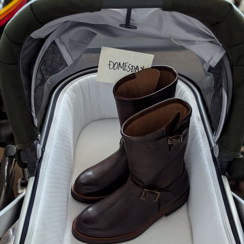 Motor Engineer Boots in Motor / Brown Hand-Dyed Calfskin