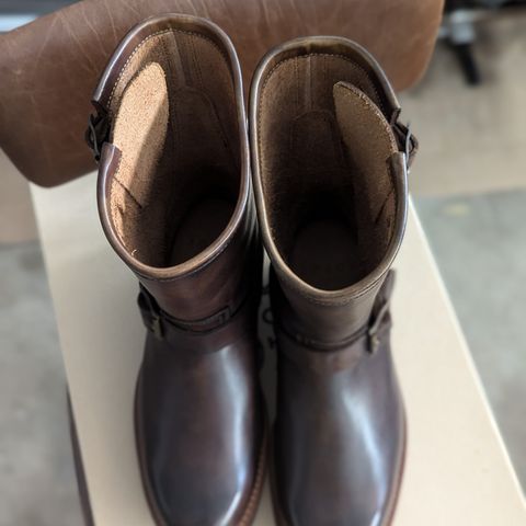 Motor Engineer Boots in Motor / Brown Hand-Dyed Calfskin