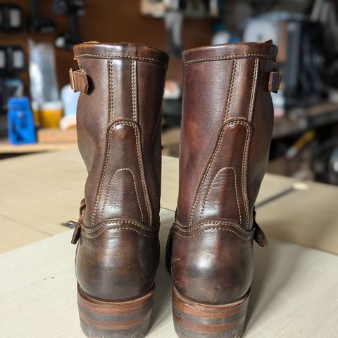 Motor Engineer Boots in Motor / Brown Hand-Dyed Calfskin