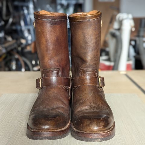 Motor Engineer Boots in Motor / Brown Hand-Dyed Calfskin