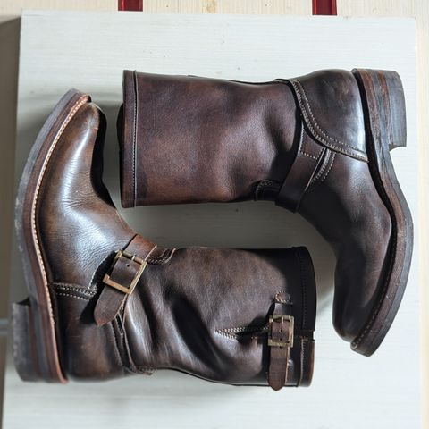 Motor Engineer Boots in Motor / Brown Hand-Dyed Calfskin