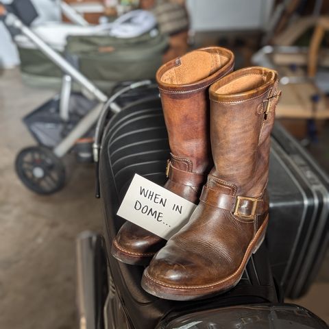 Motor Engineer Boots in Motor / Brown Hand-Dyed Calfskin