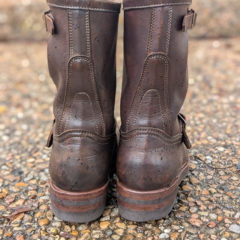 Motor Engineer Boots in Motor / Brown Hand-Dyed Calfskin