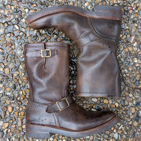 Motor Engineer Boots in Motor / Brown Hand-Dyed Calfskin