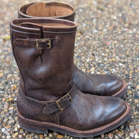 Motor Engineer Boots in Motor / Brown Hand-Dyed Calfskin